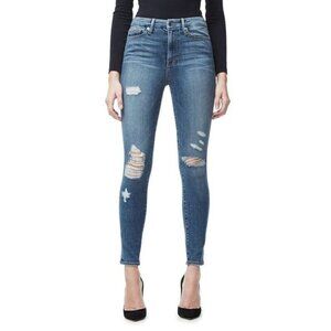Good American Good Waist High Waist Ripped Skinny Jeans Size 25 0 XS Blue